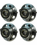 Street Ready Heavy Duty Wheel Hub And Bearing Assembly Set Of 4 For Front And Rear Vehicles With Badass Premium Ball Bearings BHA53775, showing four wheel hubs.