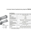 Heavy Duty Mini Pneumatic Cylinder Double Acting Single Rod Tie Rod Frame Rugged As Nails Industrial Component Specifications Sheet