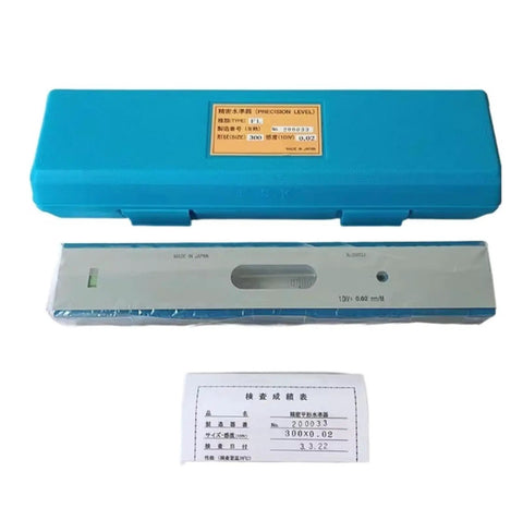 Built Tough Heavy Duty Spirit Level Featuring Dead On Accuracy And Top Shelf Durability Designed For Rough Job Sites And Precision Engineering Projects Delivering Hassle Free Measurement in blue case with calibration details.