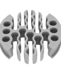 Game Changer 30 Slot Cable Comb Block Tames Wire Chaos And Keeps Cat 6 Rigs Slick And Easy To Trace Without Nasty Knots Grey Stackable Wire Manager, top view.