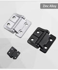 Zinc alloy damping torque hinge with adjustable stop, load-bearing, silver and black finishes