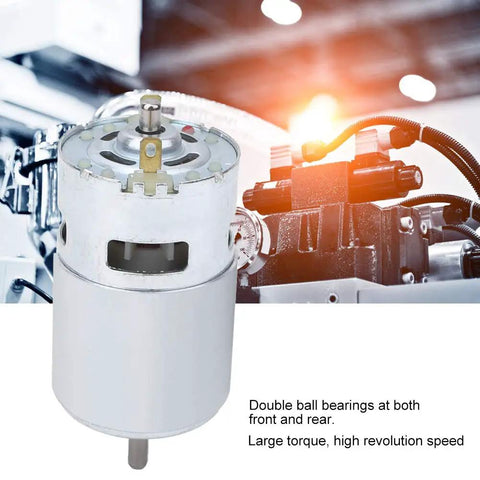 775 DC Motor High Torque High Speed With Double Ball Bearings Runs Like Butter At 12V Or 24V Delivers 20K Rpm Metal Housing for robotics and CNC builds.