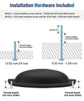 Installation guide for Drop Dead Gorgeous Matte Black Cabinet Pulls And Drawer Cup Handles Five Pack with screw details.