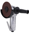 Kickass Pneumatic Angle Grinder With Hella Smooth Variable Speed Trigger And Trade Ready Build For Lightning Fast Grinding And Precision Cutting On Job Sites Or Garage Workbench Setups Daily with metal frame and 100mm disc.