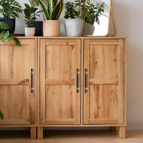 Matte Black And Gold Cabinet Pulls 5 Inch Center To Center 7 Inch Long Drawer Handles 10 Pack Premium Zinc Alloy Kitchen Hardware on wood cabinet.