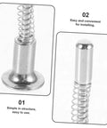 Close-up of Dope Spring Loaded Crib Latch Replacement Kit with plunger pins for easy install and adjustments, 6 pack iron latches.