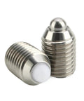 Tough Stainless Steel Hexagonal Spring Plunger Featuring Threaded M3 To M16 Set Screw For Rock Solid Mechanical Fastening, stainless plunger with hex design.