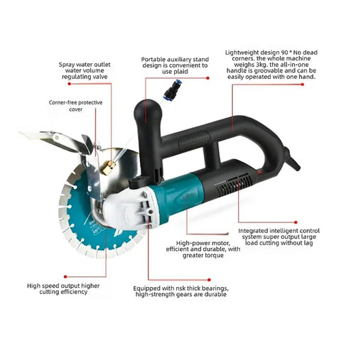 Rugged Pro Grade Brushless Cordless Circular Saw for Woodworking and Fast Cuts With 45 Degree Bevel Capabilities High Torque Motor and Long Lasting Battery for Demanding Jobsites close-up image showing blade and handle features.