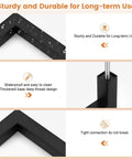 Close-up view of Rock Solid Flat Black Cabinet Pulls 10 Pack Stainless Steel Square Drawer Handles showing durable design and waterproof finish.