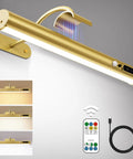 Battery Operated Wall Sconce With Motion Sensor And Remote Control Wireless Picture Light Gold Finish