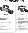 Comparison of Electric Hydraulic Rebar Cutter Tool 1800W Pro Grade Fast Five Second Cut with old model, highlighting upgrades