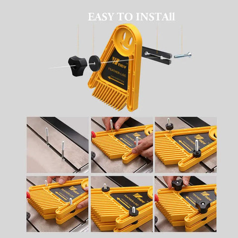 Featherboard Push Block Set for Table Saws and Miter Slots Two Pack Must Have for Woodworking, Yellow, Easy Install