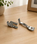 Two Piece Sewing Presser Feet Set For Domestic Sewing Machines Metal Foot Attachments Compact Block And Forked Front Pair Hardware Mounting Kit For Daily Stitchin And Home Sewing, silver metal feet