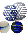 Heavy Duty Network Cable Organizer Wire Comb Kit With Hook And Loop Straps For Slick And Dead Straight Cat5 Cat6 Data Center Server Room Wire Manage No Fuss Daily Grind Fixer showing combs in blue and gray.