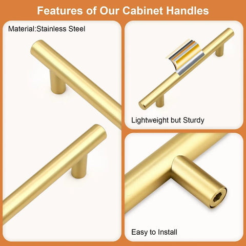 Top Shelf Gold Cabinet Pulls And Handles 4 Inch Hole Center Round Stainless Steel Drawer Knobs For Kitchen Furniture Upgrades Knockout Finish Easy Breezy Setup 30 Pack, showcasing features of stainless steel material.