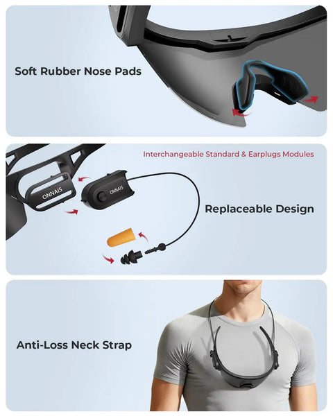 Ride Or Die Tough As Nails Safety Glasses Ansi Z87.1 Certified with soft nose pads and interchangeable earplug modules.