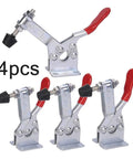 4 Piece Quick Release Toggle Clamp Set GH 201B 100kg Horizontal Locking Lever Fasteners for Woodworking and Metalworking Hand Tools Clips Heavy Duty Construction, 4pcs