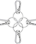 4 Piece Multipurpose Keychain Clip Set With Secure Zinc Carabiner And Steel Keyring for quick house and car key access