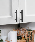 Installed matte black cabinet pulls from Thirty Pack Matte Black Cabinet Pulls Three Inch Cabinet Handles With Five Inch Overall Length And Drill Mounting Template For Easy Kitchen Cabinet Installation Stainless Steel Durable Hardware