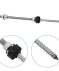 Heavy Duty Stainless Steel Solar Hanger Bolts For Roof Mounting And Panel Leveling Weatherproof Bracket Kit, close-up view of bolt with washer.