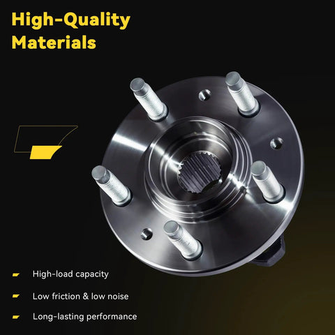 Premium Heavy Duty Precision Front Wheel Bearing And Hub Assembly Pair Replacement compatible with 1999 Through 2003 Ford Windstar, showing close-up of hub.