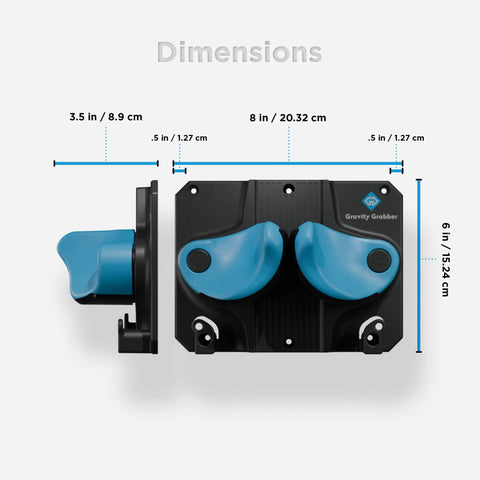 Dimensions of Heavy Duty Ski And Snowboard Wall Rack Badass Garage Stash No Sweat Storage Totes with measurements.