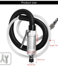 Hella Fast Pneumatic Air Die Grinder With Blistering 25000 RPM Spin Pro Grade Aluminum Chassis dimensions and accessories view.