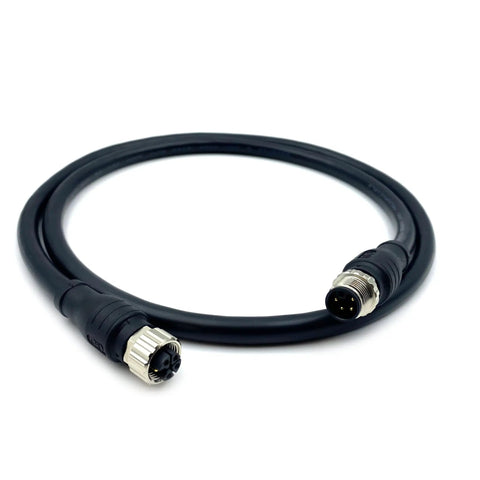 Five Pin L Code M12 Connector Cable From Female To Male For Rail Transit Power And Robotic Arm Control, PVC shielded, 1 meter length