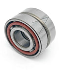 Premium Grade 7001AC Angular Contact Ball Bearings ABEC 5 12x28x8mm with red rubber seals for heavy duty machinery.