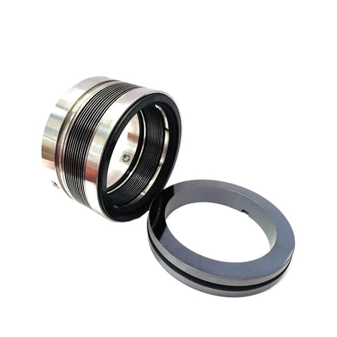 Heavy Duty Metal Bellows Mechanical Seal For 35Mm Shaft Featuring Silicon Carbide And Viton Sealing Surfaces, showing metal body and sealing rings.