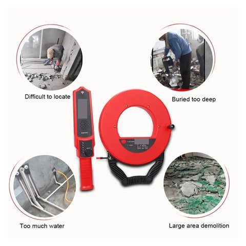 Heavy Duty Wall Scanner Pins Wood Studs PVC Pipes Iron Metals Blockages With Loud Beep Led Flash Waterproof Hull in use.