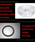 Transparent Tempered Glass Lazy Susan Featuring A Slick Swivel Plate And Safer Flared Rim For Zero Hassle Serving with aluminum connection.