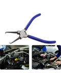 17cm Fuel Line Hose Disconnect Pliers For Tight Engine Bays, Quick Release Of Fuel Filters And Hoses, Durable Clamp Head Grips Tubes Firmly, Easy Disassembly Tool For Auto Repair Jobs, blue-handled metal pliers