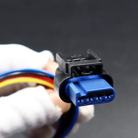 Straight Shooter Heavy Duty Grille Shutter Actuator Solenoid Connector Wiring Pigtail Harness Fits Chrysler 200 close-up view of connector.
