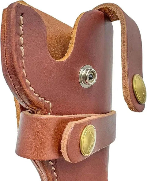Tough As Nails Line Twenty Four Snap Fasteners With Long Post Black Plated Military Grade Hardware No Fuss Hammer Install Kicks Up Outdoor Projects And Delivers Rock Solid Hold, close-up of leather snap with brass rivets.