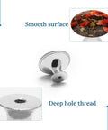 Fresh Modern Cabinet Knobs 2 Pack With Smooth Surface And Dope Red Flower Design For Dressers Drawers And Cupboards showing smooth surface and deep hole thread.