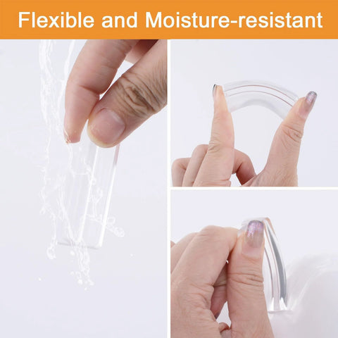 Mini Self-Stick Clear Silicone Cabinet Pulls Six Pack Self-Adhesive Push Pull Handles flexible and moisture-resistant