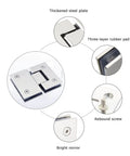 Heavy Duty 180 Degree Shower Door Hinges For 8 To 12 mm Glass, Tough As Nails Stainless Steel Bathroom Clamps detail, showcasing thickened steel plate.