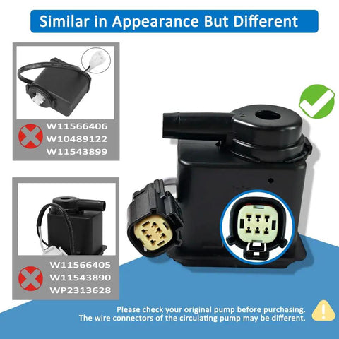 Ice Maker Recirculation Pump Water Assembly Kit Fixes Low Ice Production And No Ice Issues Improves Water Flow Over Evaporator Plate To Build Solid Ice Cubes For Your Home Fridge, black plastic pump