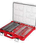 106 Piece Ratchet And Socket Set In Durable Polycarbonate Case One Quarter Inch To Three Eighths Inch Drive With SAE And Metric Sizes