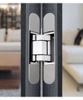 Tough As Nails Self Locking Concealed Wood Door Hinge Built Heavy Duty For Cabinets And Large Storage Boxes With Smooth 180 Degree Swing In Classic Gold Finish Hardware, close-up view.