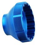 Side view of blue CNC aluminum 16 Notch Bottom Bracket Tool For BBT 69.2 Compatibility Centerlock Rotor Tool 44mm Outer Diameter