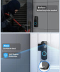 Adjustable Angle Doorbell Mount For Video Doorbells With 45 To 135 Degree Side Tilt, Anti Theft Design, No Drill Install shown in use