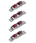 Heavy Duty Double Wheel Window Pulleys With Mounting Screws 4 Pack Of Slick Nylon Track Rollers For Sliding Doors And Windows, 4 nylon rollers stacked.