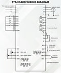 Standard wiring diagram for 3HP 2.2kW 220V VFD Variable Frequency Drive for CNC Spindle and AC Motors Single or Three Phase Input to Three Phase Output Speed Control Converter Pro Grade Smooth RPM
