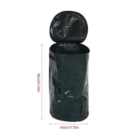 Collapsible Compost Bag For Organic Waste Kitchen And Garden Use Large Capacity Eco Friendly PE Material With Side Window Two Size Options Easy To Empty And Carry
