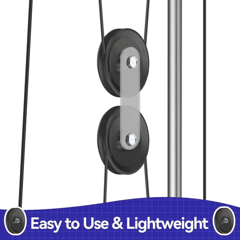 Rock Solid 4 5 Inch Nylon Pulley Wheel With Precision Sealed Bearings For Garage Door And Cable Rigging Systems showing dual wheels in use.