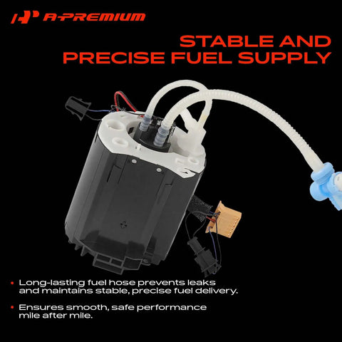 Electric Fuel Pump Module Assembly For Land Rover Range Rover Sport Lr4 With Straight Swap Setup, black fuel pump with hoses.
