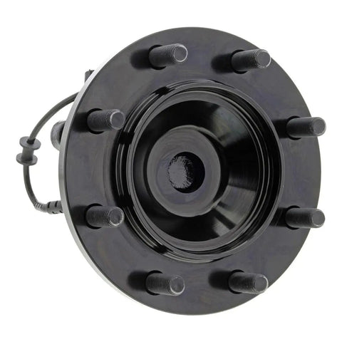 Front Wheel Bearing And Hub Assembly For Quick Bolt On Swap And Smooth Handling Stops Bad Road Noise And Vibration Direct Fit Replacement For Your Daily Rig Or Weekend Cruising Build, showing detailed close-up of black hub with bolts.