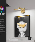 Cordless Picture Light For Wall Mount, Dimmable Art Lighting For Paintings With Remote, Battery Powered Wall Sconce, Brass Finish